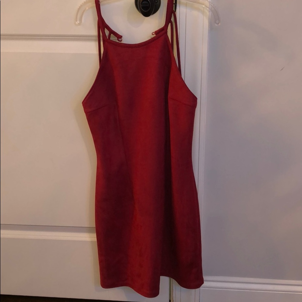 Red, velvet dress